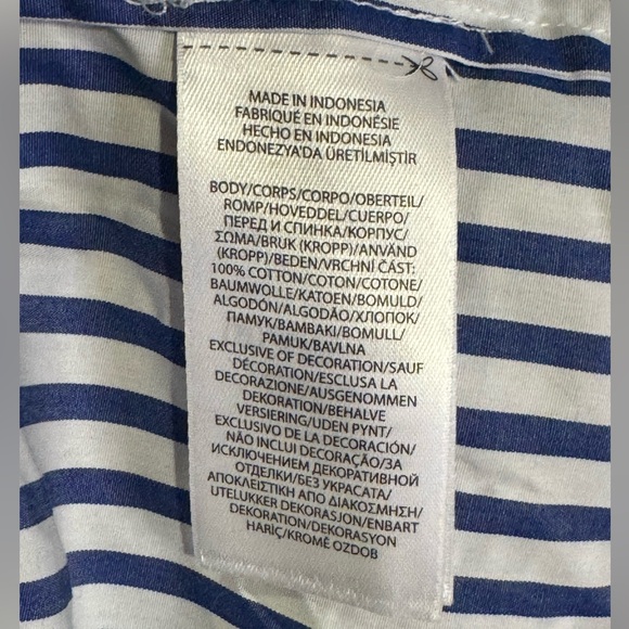 NWT Polo Ralph Lauren Girls Striped Cotton Poplin Dress Blue/ White Size 14 - Picture 5 of 7
